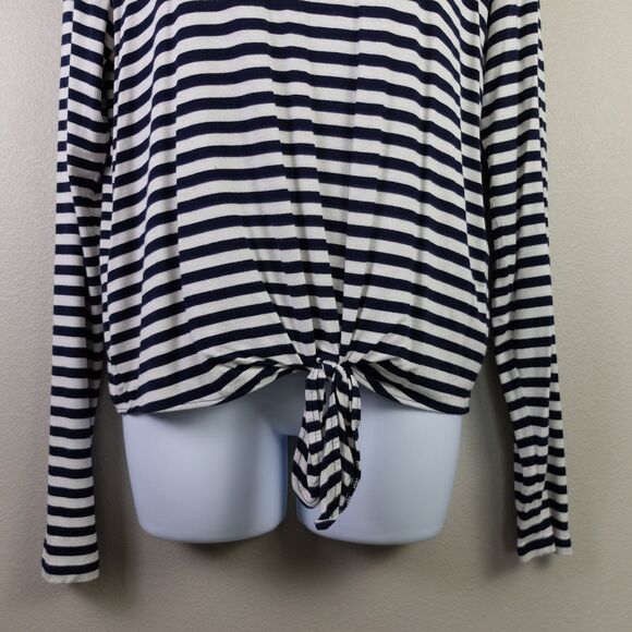 Abercrombie & Fitch Black & White Striped Long Sleeve Top Size Medium - Picture 3 of 6